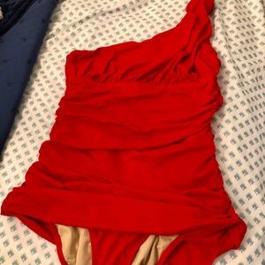 J. Crew Red One Piece Swimsuit